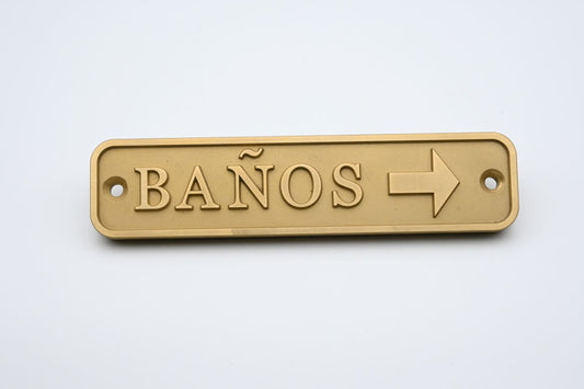 Placa Latón Baños derecha
